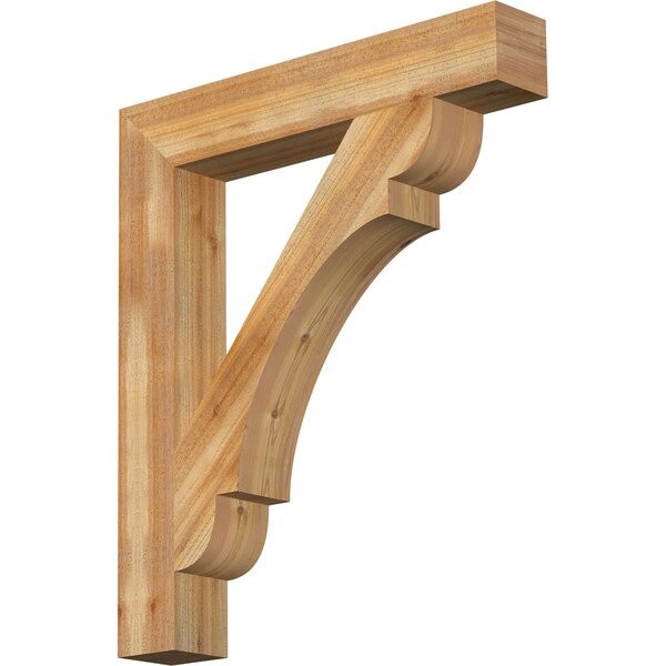 Ekena Millwork Olympic Block Rough Sawn Bracket, Western Red Cedar, 6"W x 38"D x 44"H BKT06X38X44OLY05RWR - main